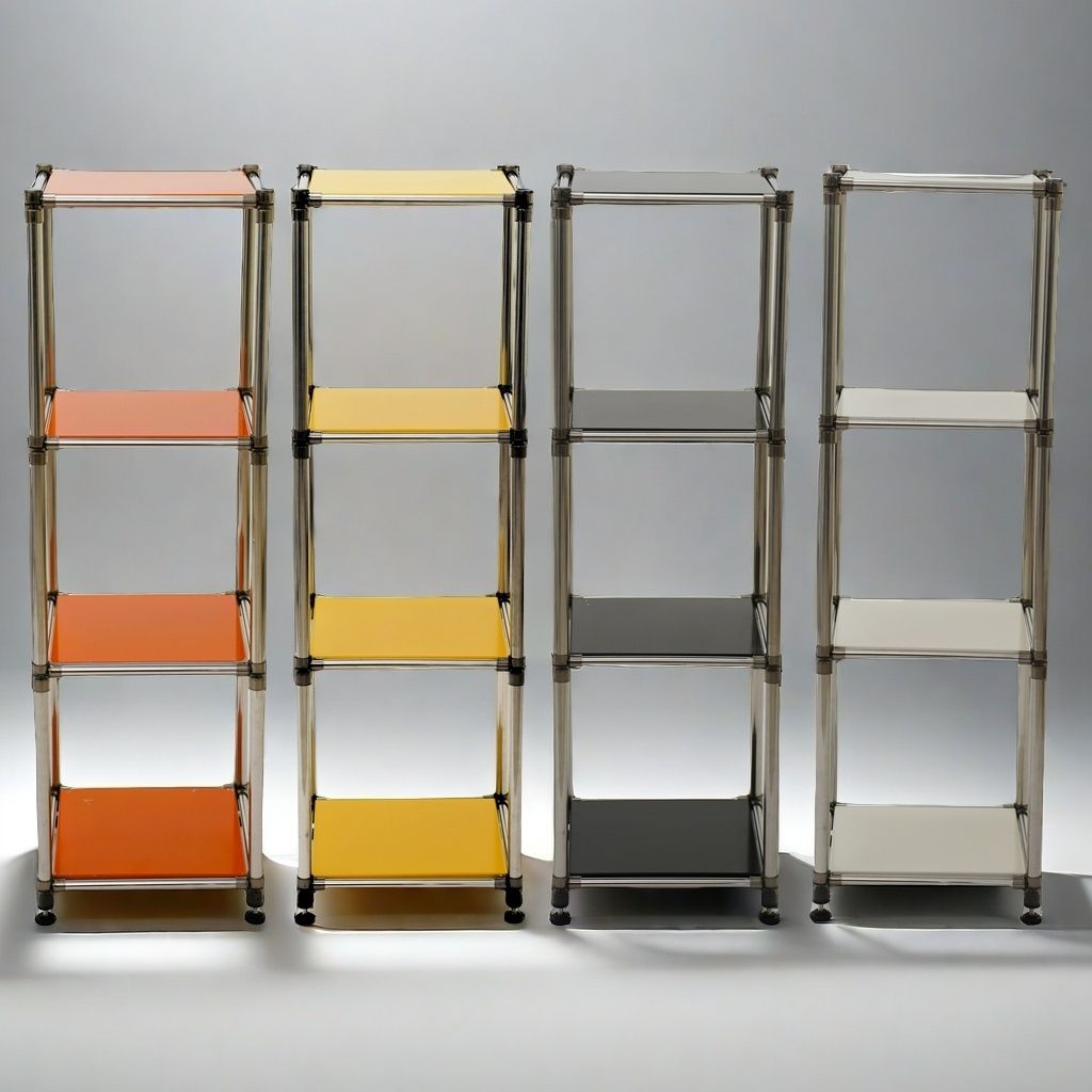 Korean orange 4-Tier Heavy Duty Stainless steel Storage Shelving Unit, 100lbs/shelf (49"H x 14.9"W x 13.7"D) for Indoor/Outdoor Organization , Modular Rack,  Extremely Durabl - JM Variety Store